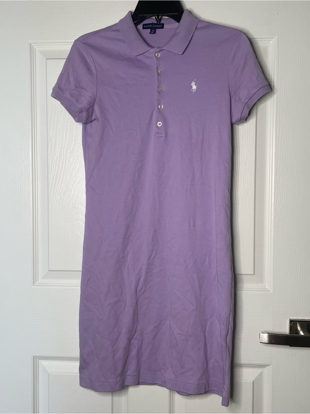Ralph Lauren Lavender Short Sleeve Polo Mini Dress 100% Cotton